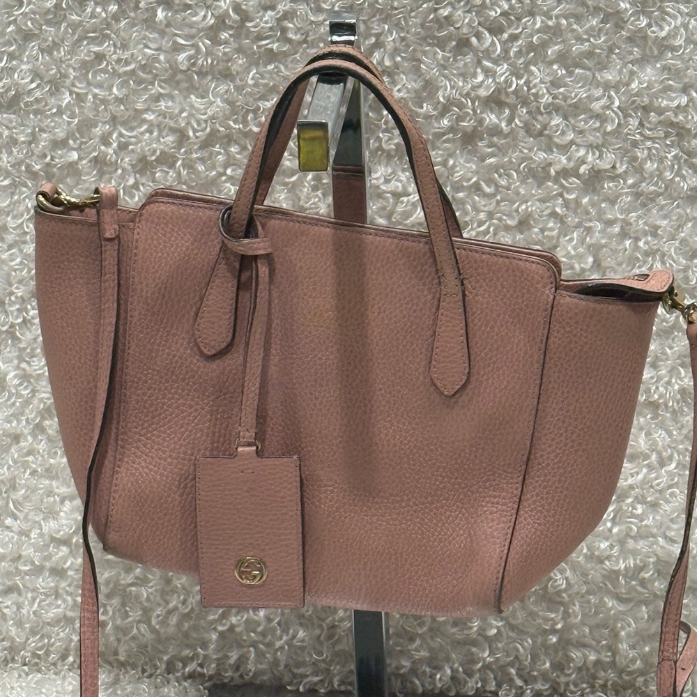 Gucci Pink Leather Swing Leather Tote Bag - Picture 1 of 16